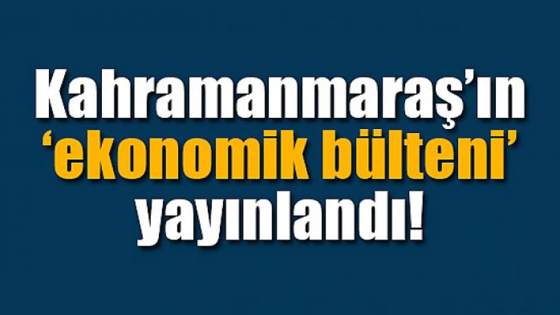 Kahramanmaraş'ın ekonomik bülteni yayınlandı