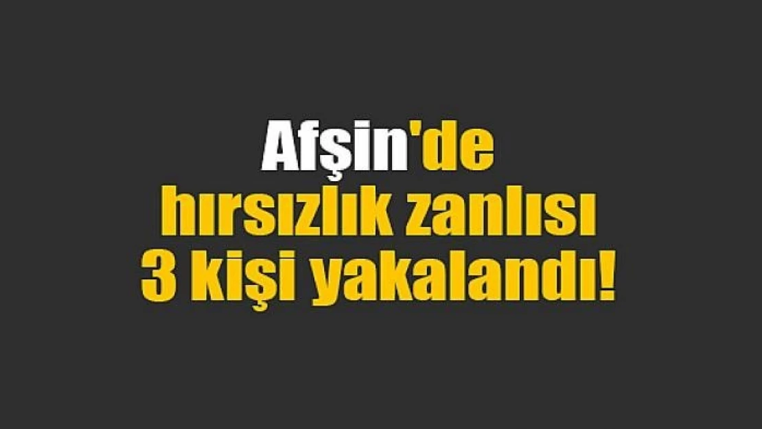 Afşin'de hırsızlık zanlısı 3 kişi yakalandı!