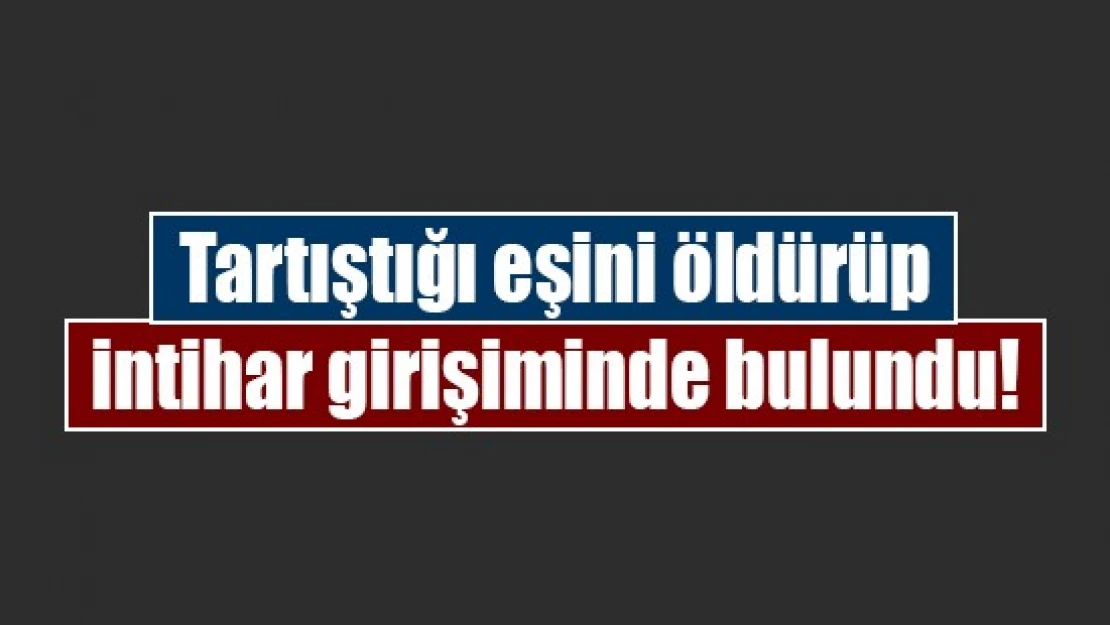 Tartıştığı eşini öldürüp intihar girişiminde bulundu!