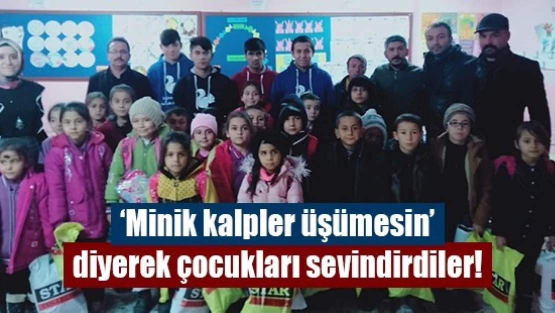 'Minik kalpler üşümesin' diyerek çocukları sevindirdiler!