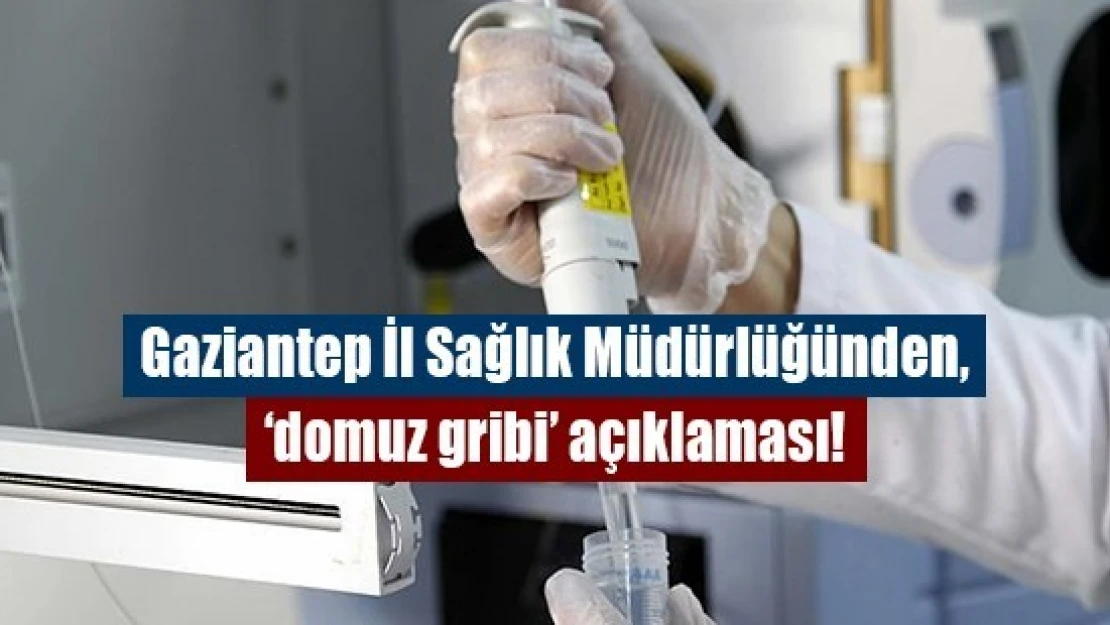 Gaziantep İl Sağlık Müdürlüğünden, 'domuz gribi' açıklaması!