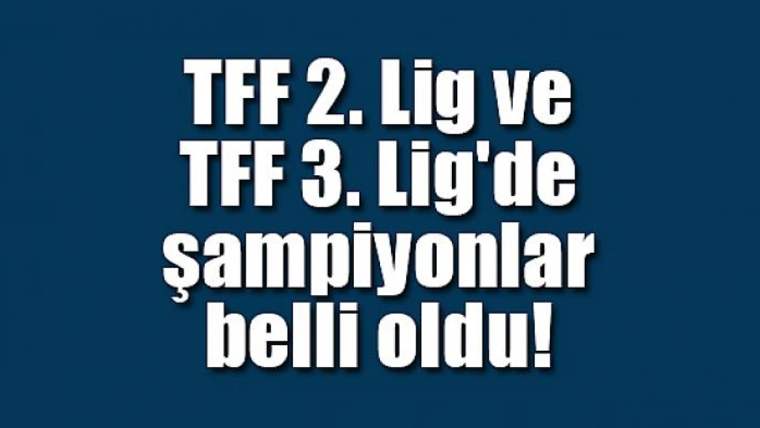 TFF 2. Lig ve TFF 3. Lig'de şampiyonlar belli oldu