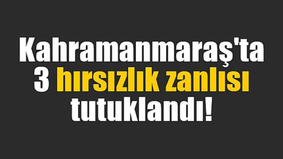 Kahramanmaraş'ta 3 hırsızlık zanlısı tutuklandı