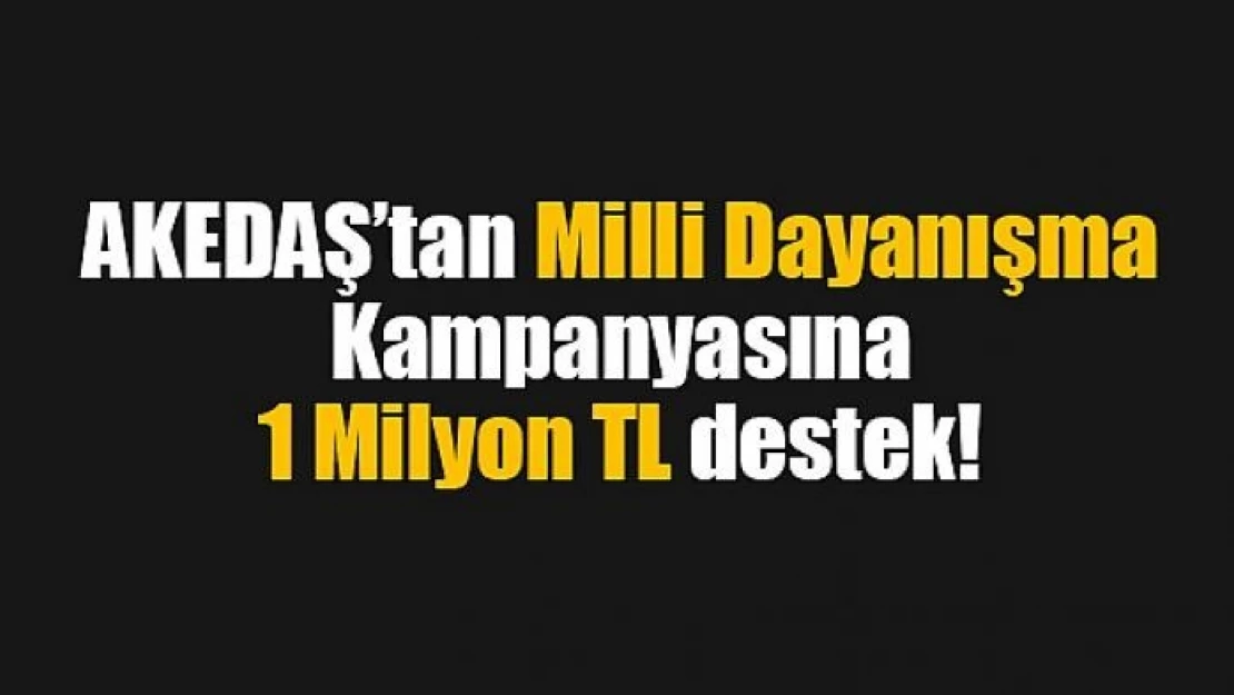 AKEDAŞ'tan Milli Dayanışma Kampanyasına 1 Milyon TL destek!