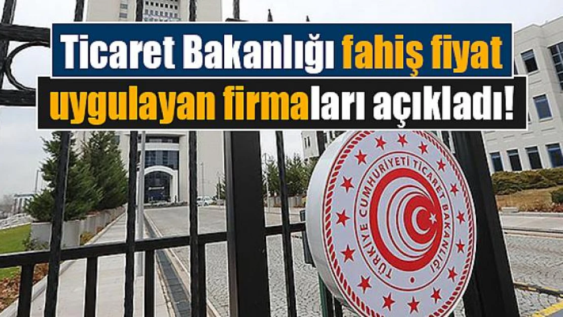 Ticaret Bakanlığı fahiş fiyat uygulayan firmaları açıkladı!