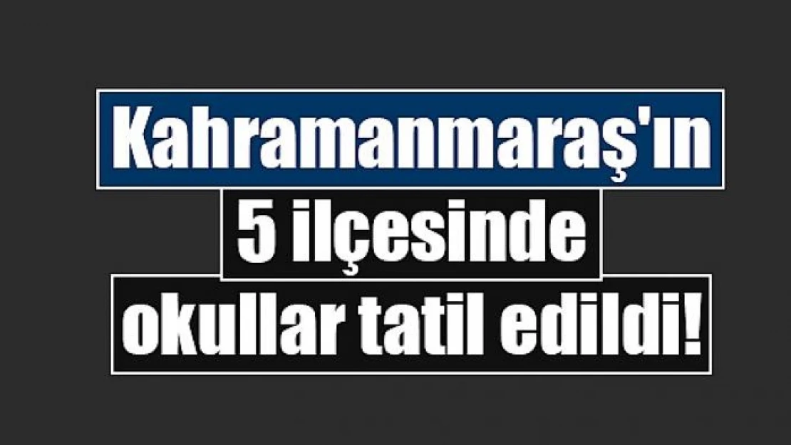 Kahramanmaraş'ın 5 ilçesinde okullar tatil edildi!