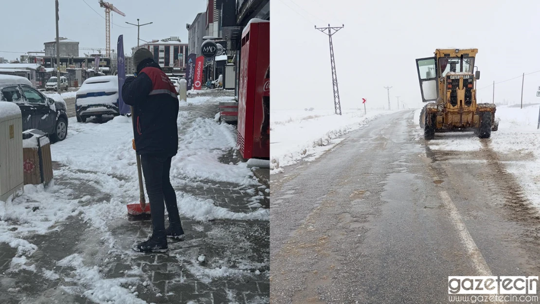 Afşin, Elbistan, Ekinözü ve Nurhak'ta kar küreme çalışması aralıksız devam ediyor