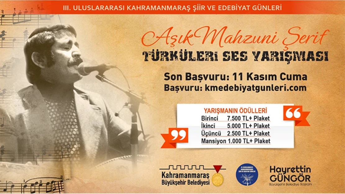 Âşık Mahzuni Şerif türküleri ses yarışmasında başvurular başladı