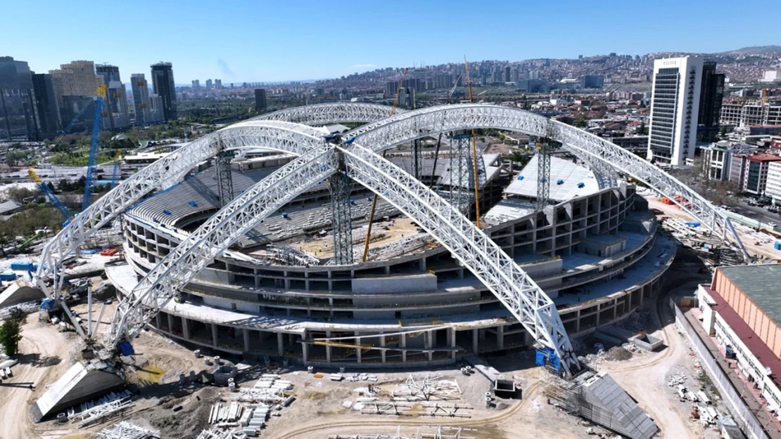 Başkentte yeni stadyum hızla yükseliyor