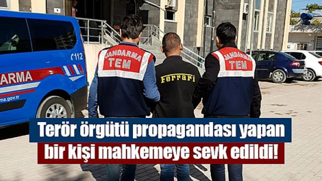 Terör örgütü propagandası yapan bir kişi mahkemeye sevk edildi!