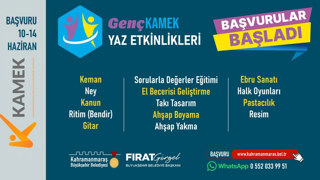 Çocuk ve gençler için yaz kursları başlıyor