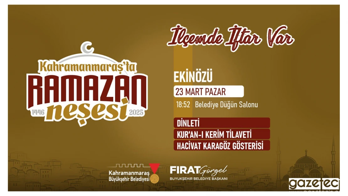 Ekinözü'nde gönüller iftar sofrasında buluşacak