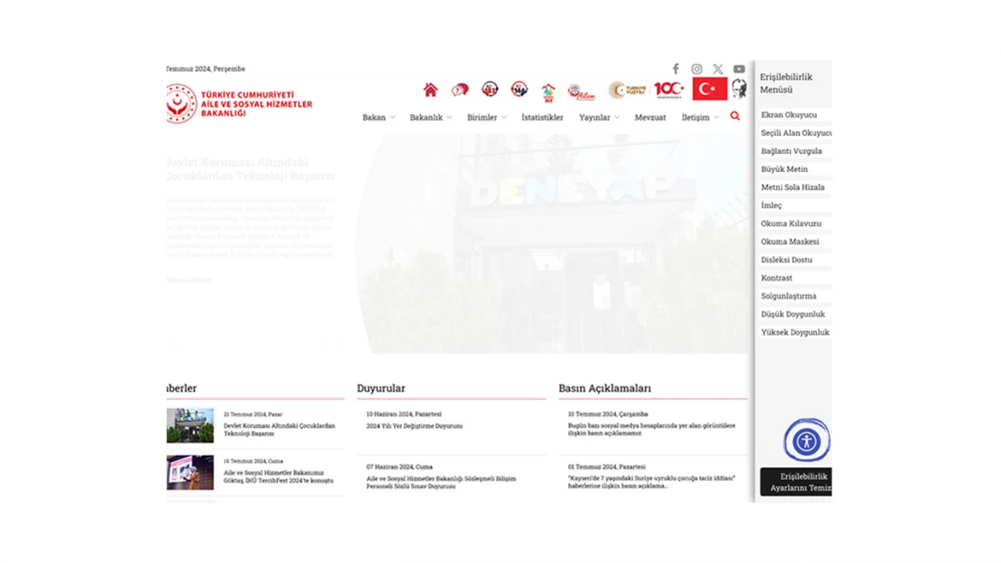 Erişilebilirlik Menüsü, engelli vatandaşların hizmetine sunuldu