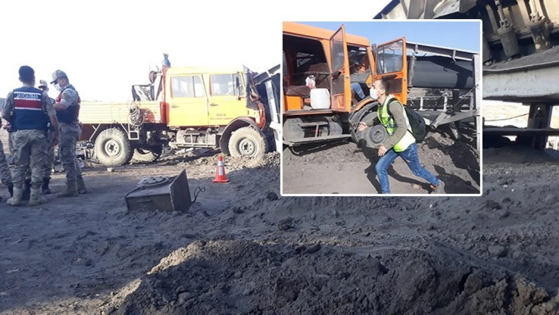 Freni boşalan kamyonet kömür bandına çarptı: 1 ölü, 7 yaralı