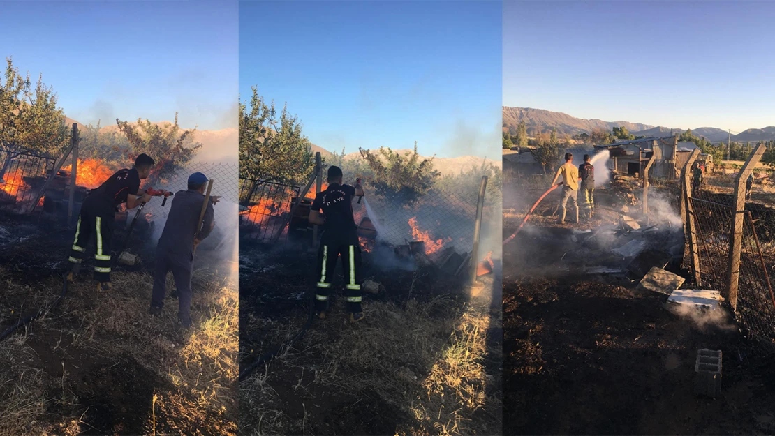 Kahramanmaraş'ta arı kovanlarının bulunduğu bahçede yangın