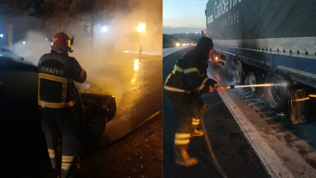 Kahramanmaraş'ta peş peşe araç yangınları