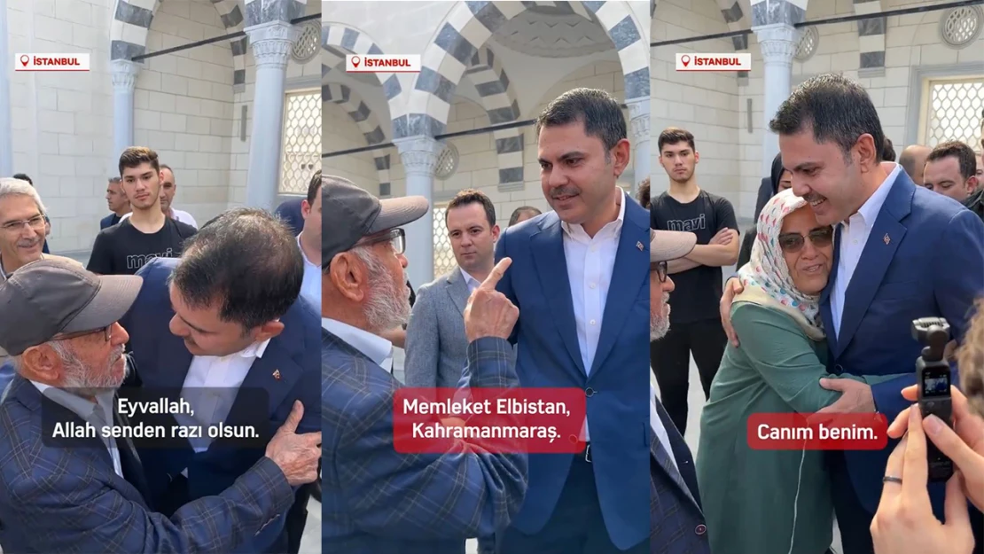 Kahramanmaraşlı vatandaşın, Murat Kurum ile karşılaşma anı duygusal anlar yaşattı