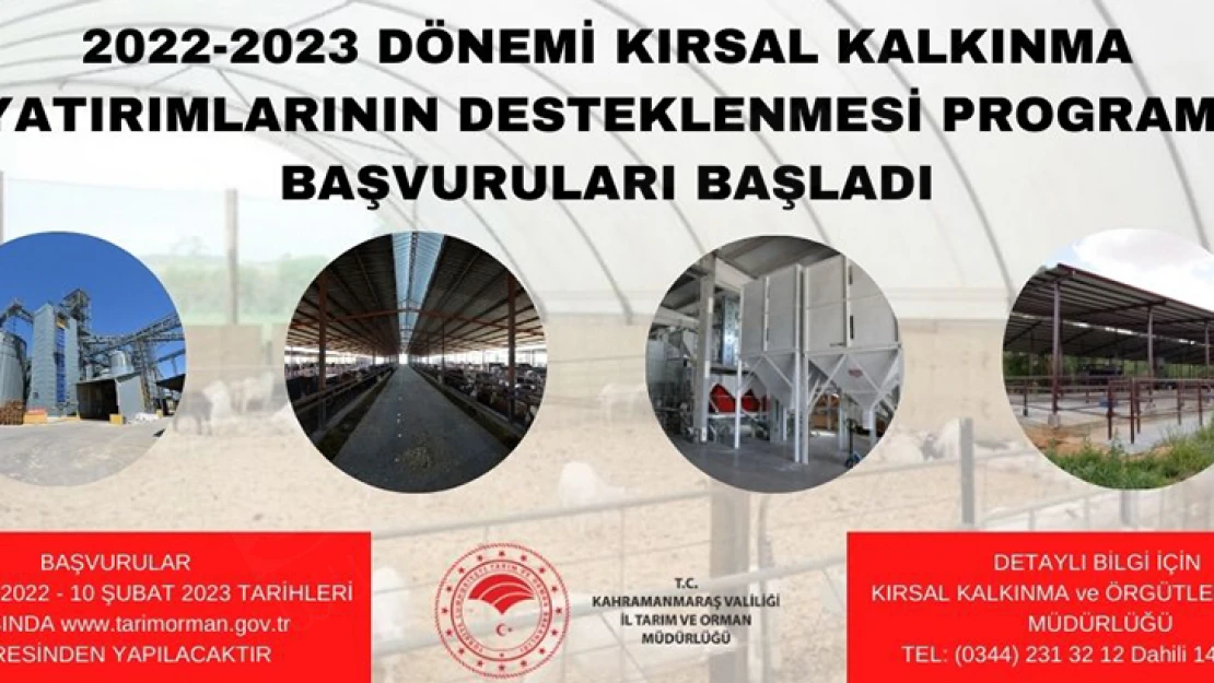 Kırsal kalkınma yatırımlarının desteklenme proje başvuruları başlıyor