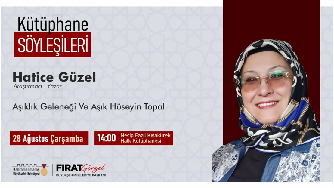 Kütüphane Söyleşileri'nin konuğu Yazar Hatice Güzel olacak!