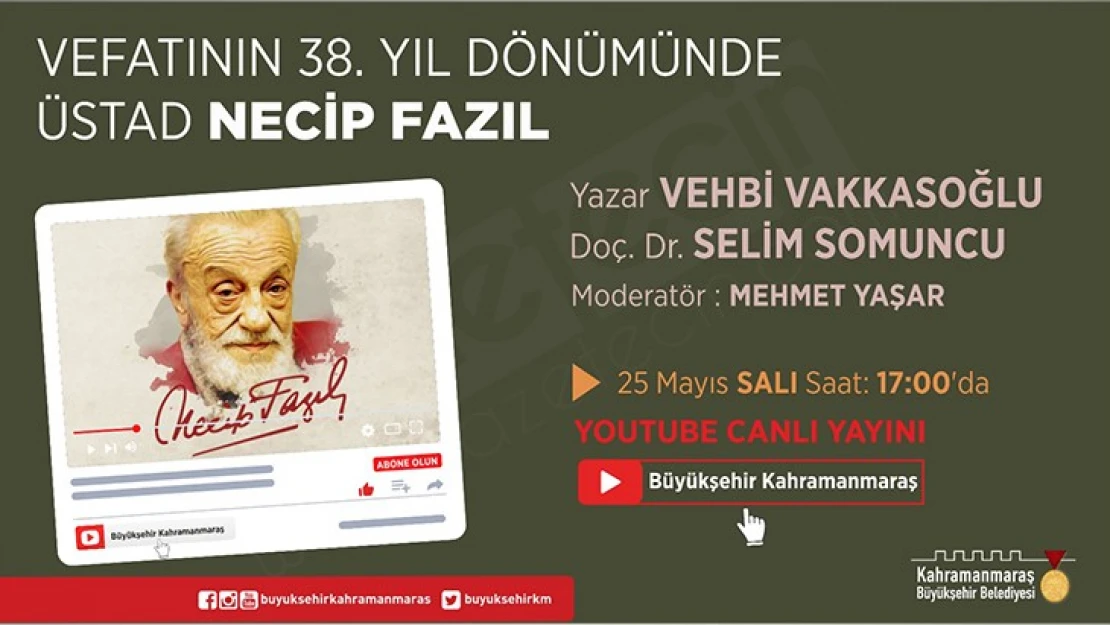 Necip Fazıl Kısakürek, vefatının 38'inci yıl dönümünde anılacak