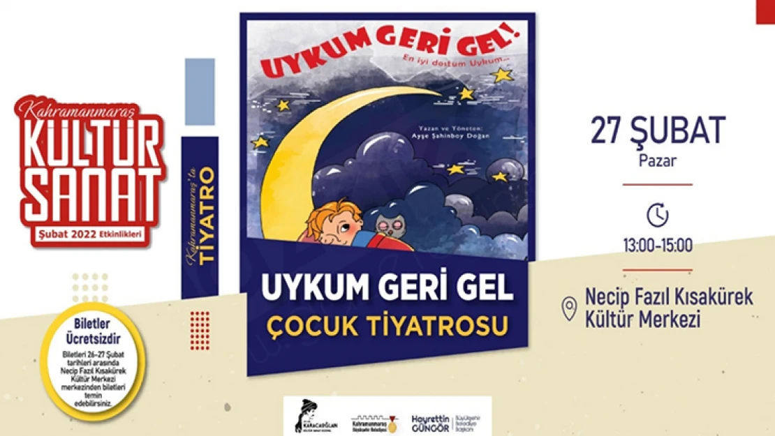 NKF'da 'Uykum Geri Gel' çocuk tiyatrosu