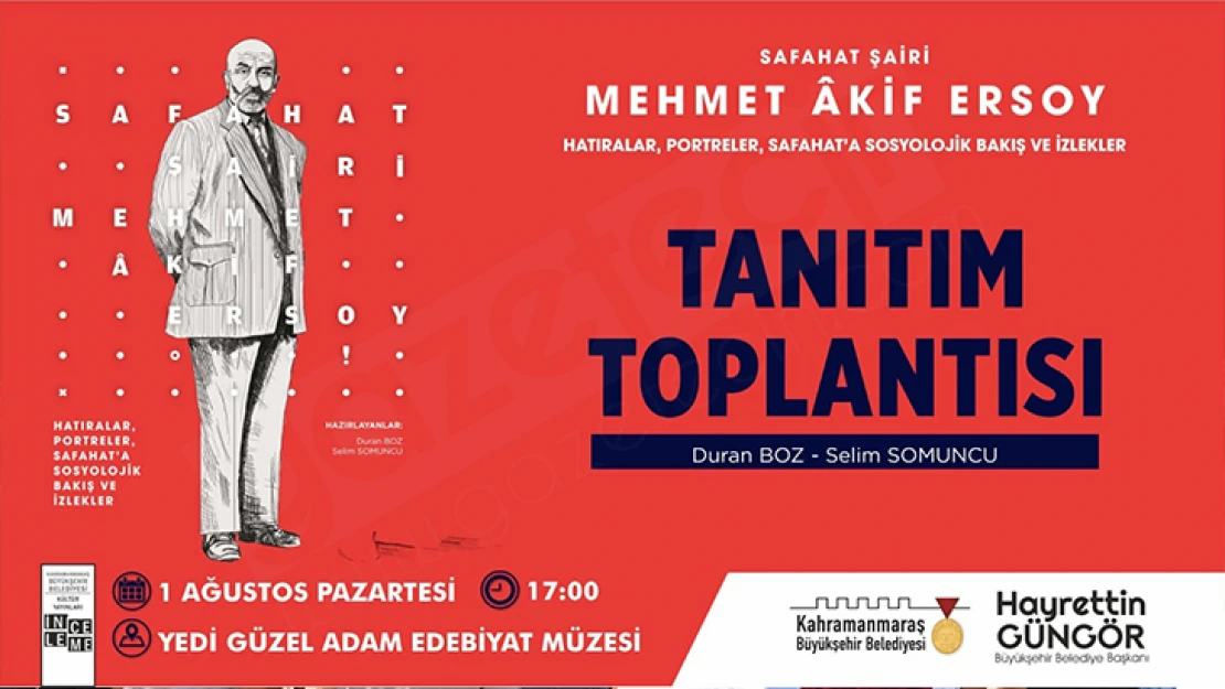 Safahat Şairi Mehmet Akif Ersoy adlı eser tanıtılacak