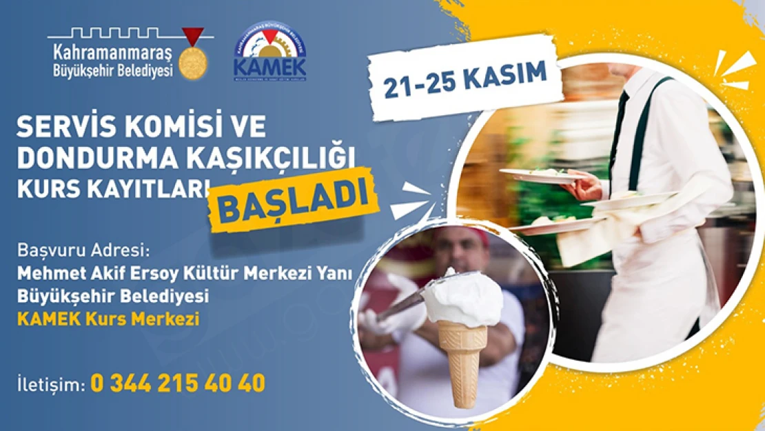 Servis komisi ve dondurma kaşıkçılığı kurs kayıtları başlıyor!