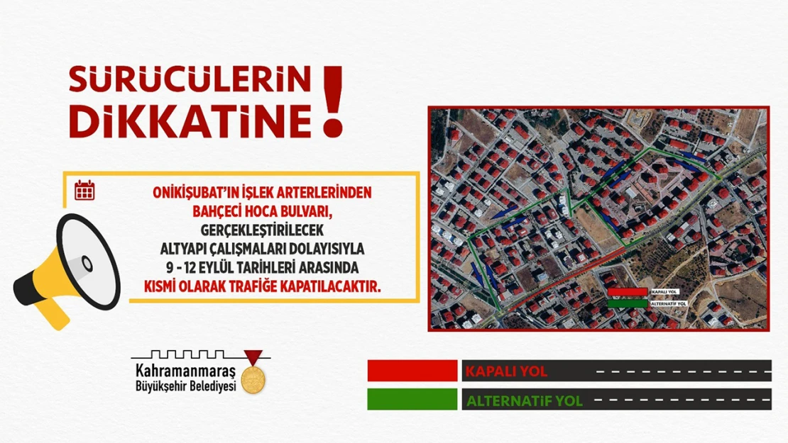 Sürücülerin dikkatine! 12 Eylül'e kadar o yol trafiğe kapatıldı