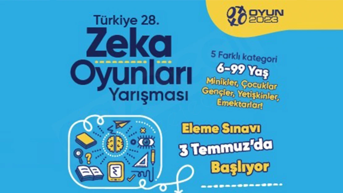 Türkiye Zeka Vakfı'nın 28'inci Zeka Oyunları Yarışması başlıyor