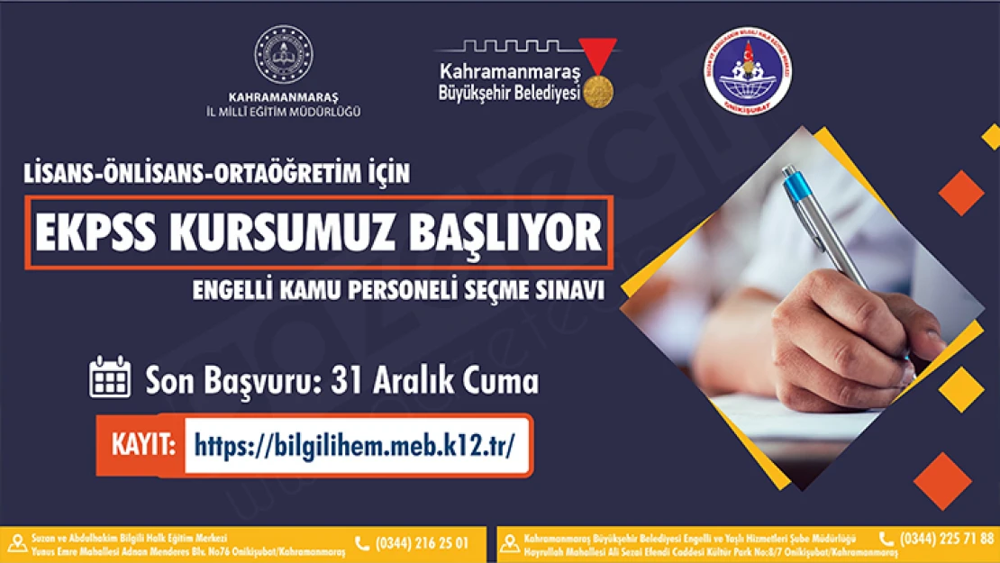 Ücretsiz E-KPSS kursu başlıyor