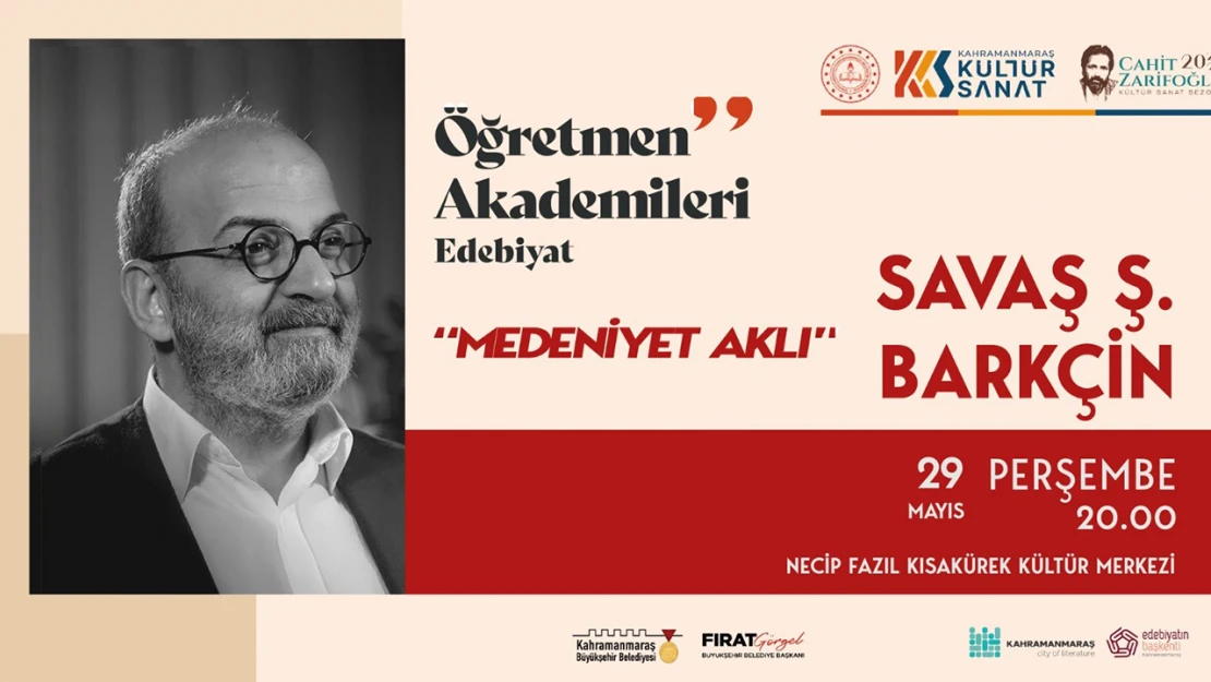 Yazar Savaş Barkçin, edebiyatseverlerle buluşmaya geliyor