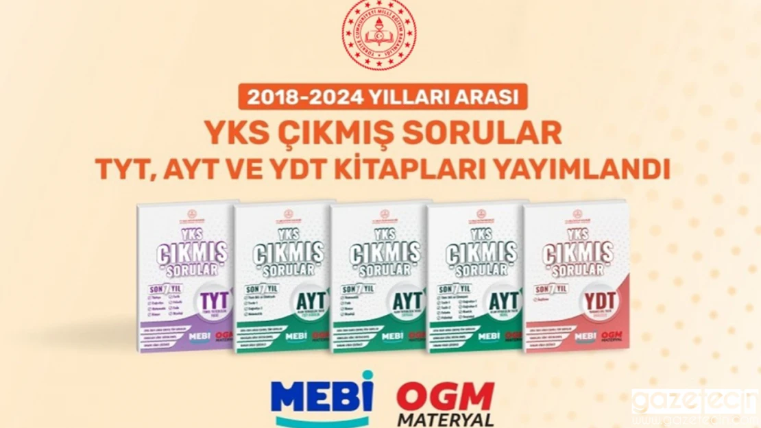 YKS 2018-2024 çıkmış soru kitapları MEBİ platformunda