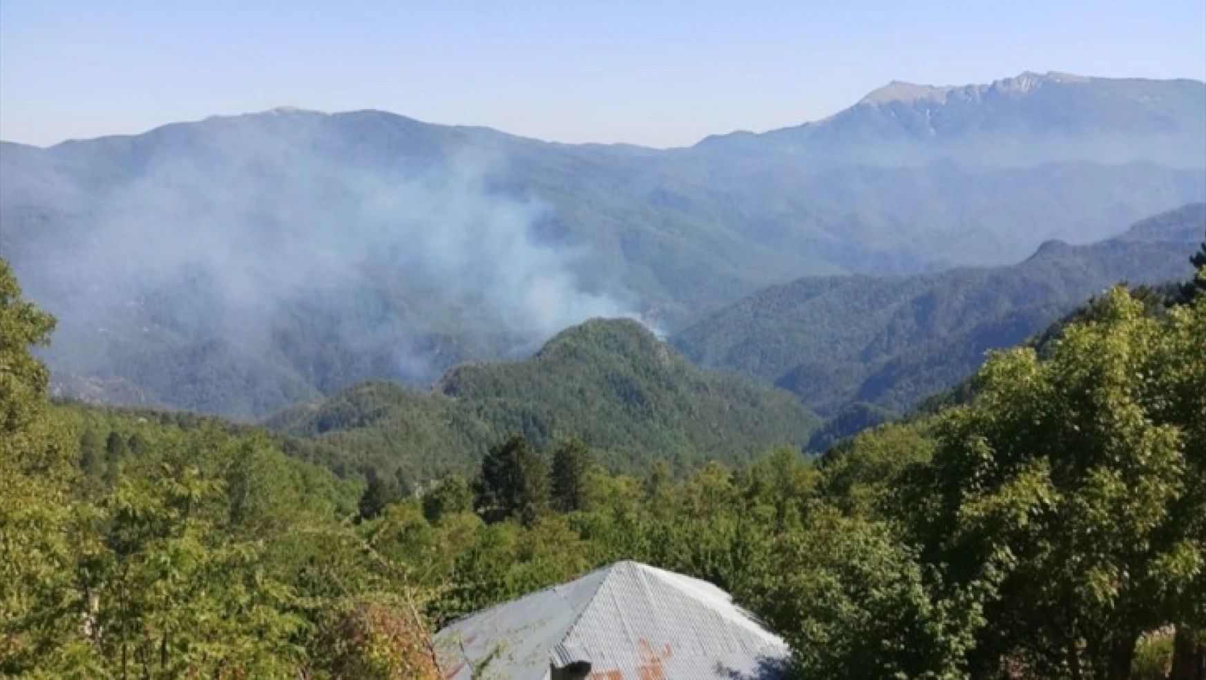 Amanos Dağları'ndaki örtü yangınına müdahale ediliyor