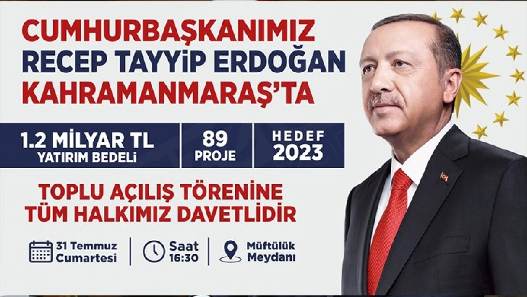 Cumhurbaşkanı Erdoğan'ın Kahramanmaraş programı belli oldu