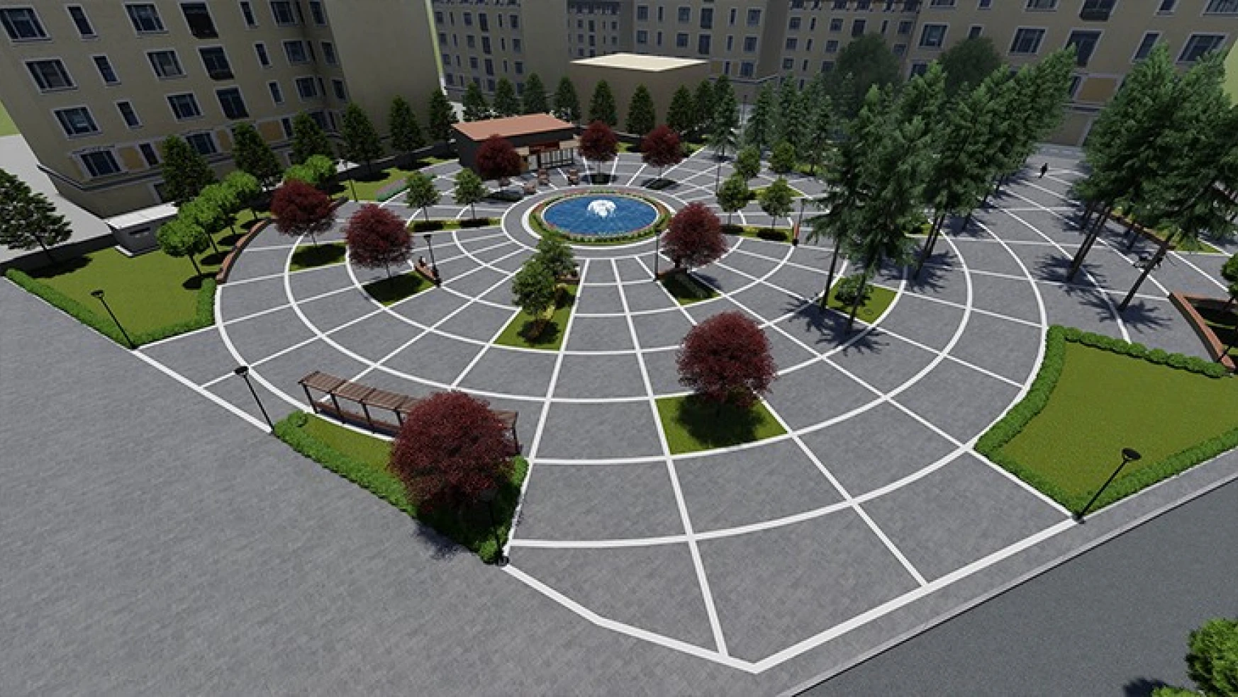 Göksun'a kazandırılan Kent Meydanı projesi hızla sürüyor