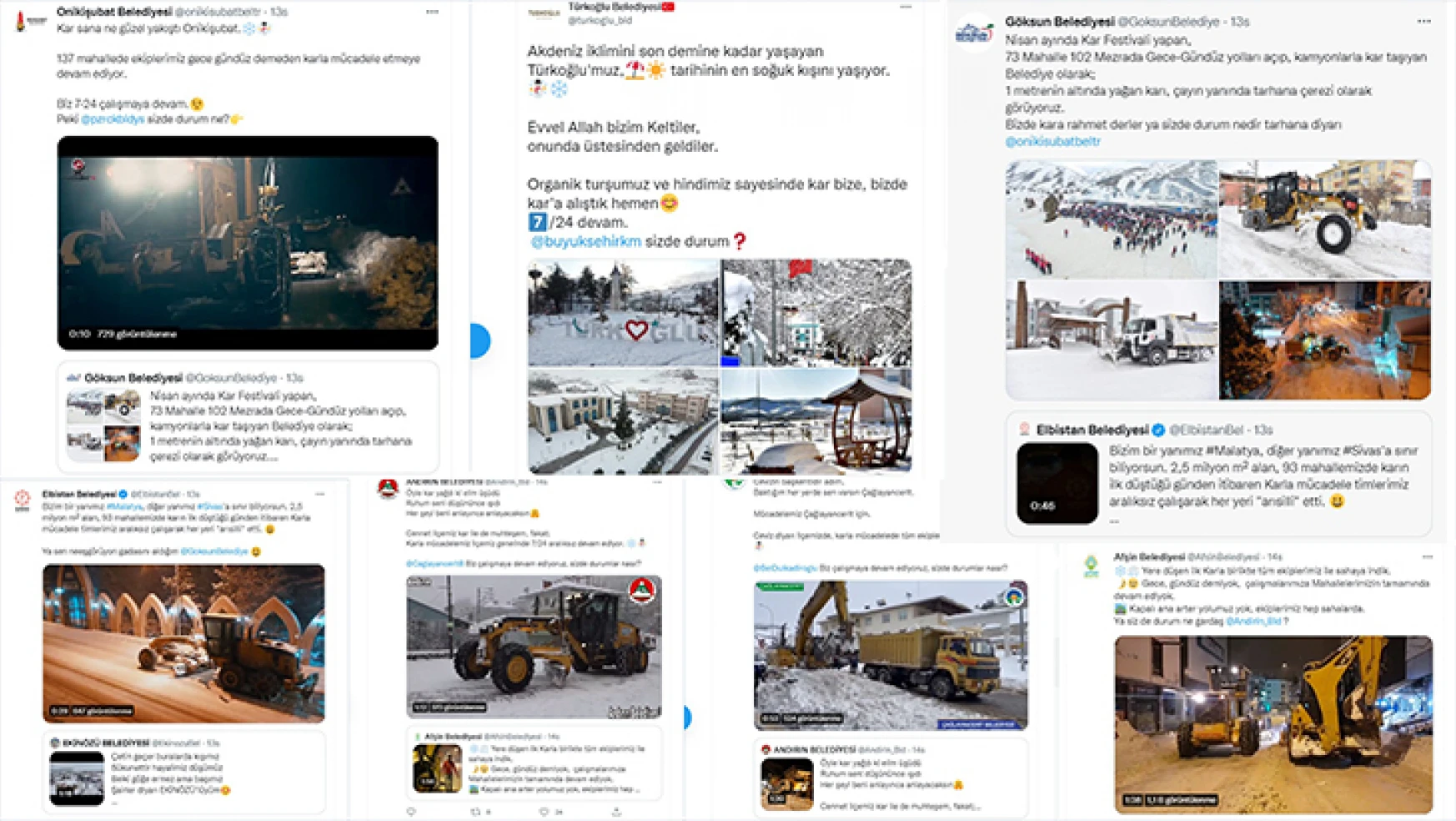 Kahramanmaraş'ta ilçe belediyeleri karla mücadeleyi anlattı