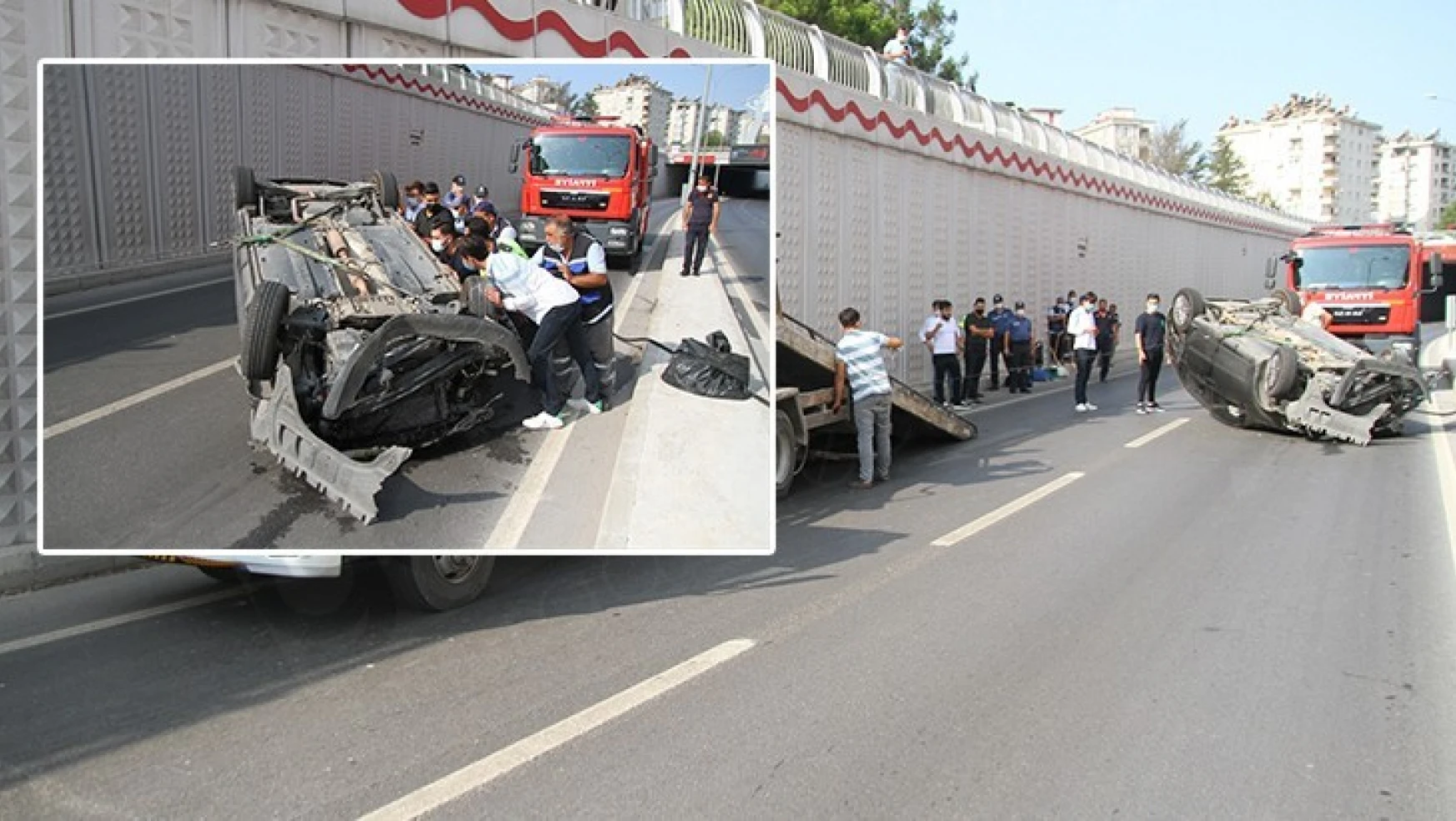 Kahramanmaraş'ta otomobil takla attı