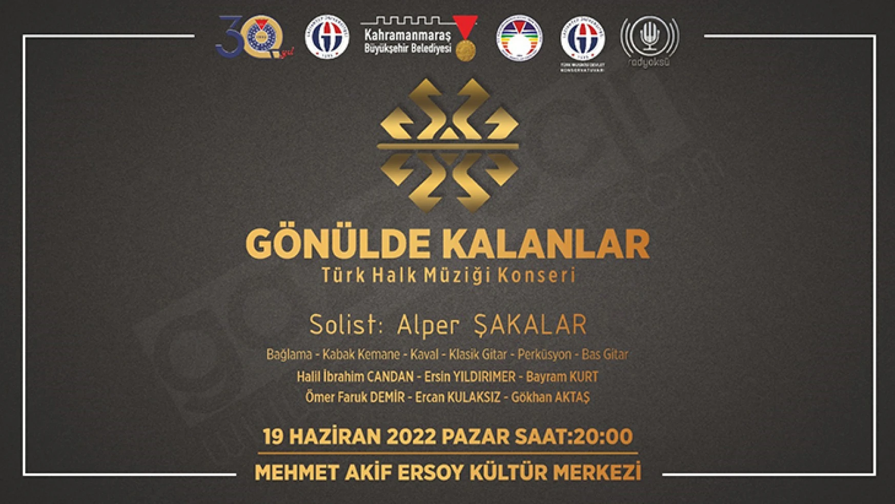 Kahramanmaraşlılar Türk Halk Müziği Konseri ile buluşacak