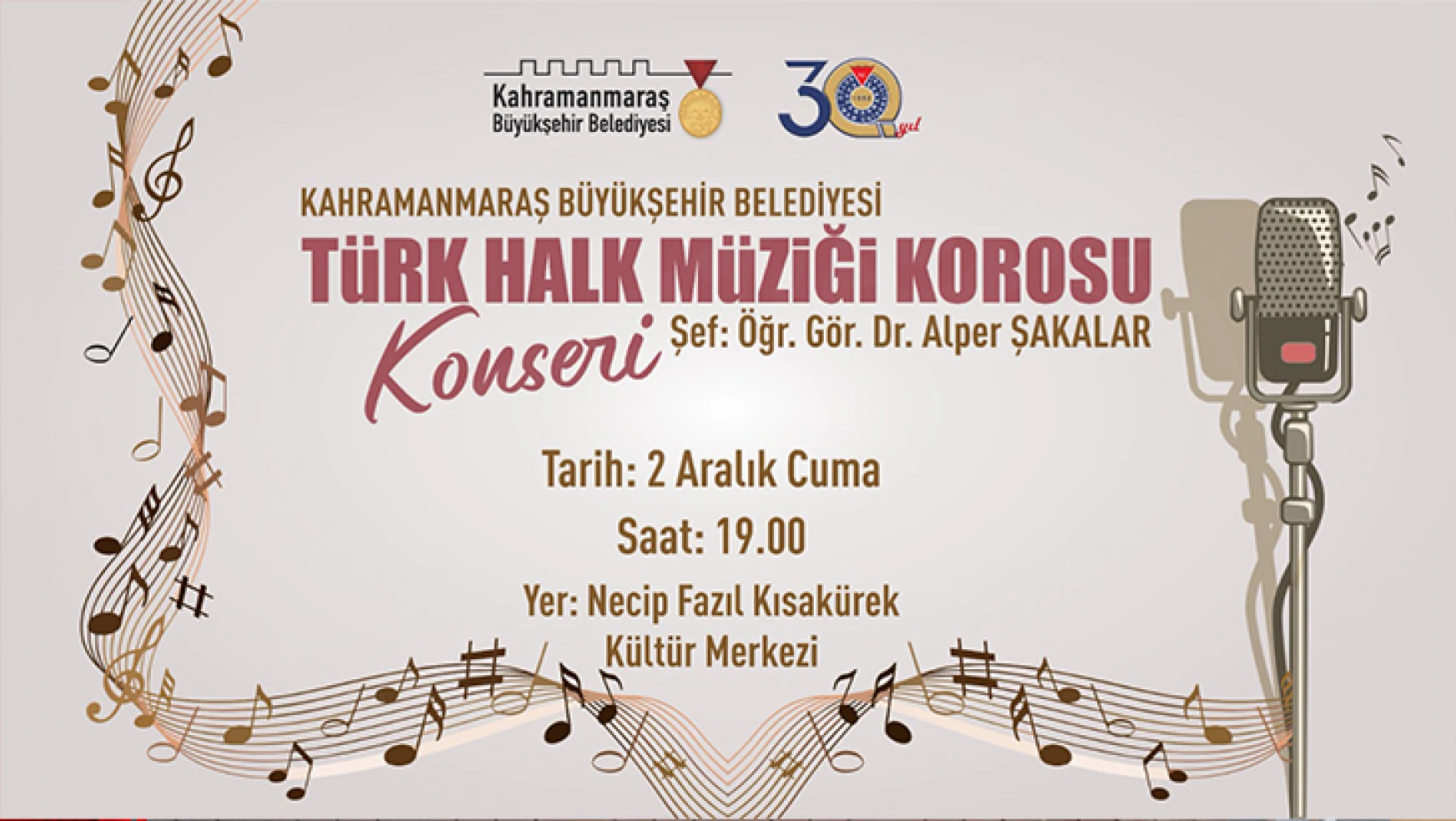 Türk Halk Müziği Korosu Kahramanmaraş'ta sahne alacak