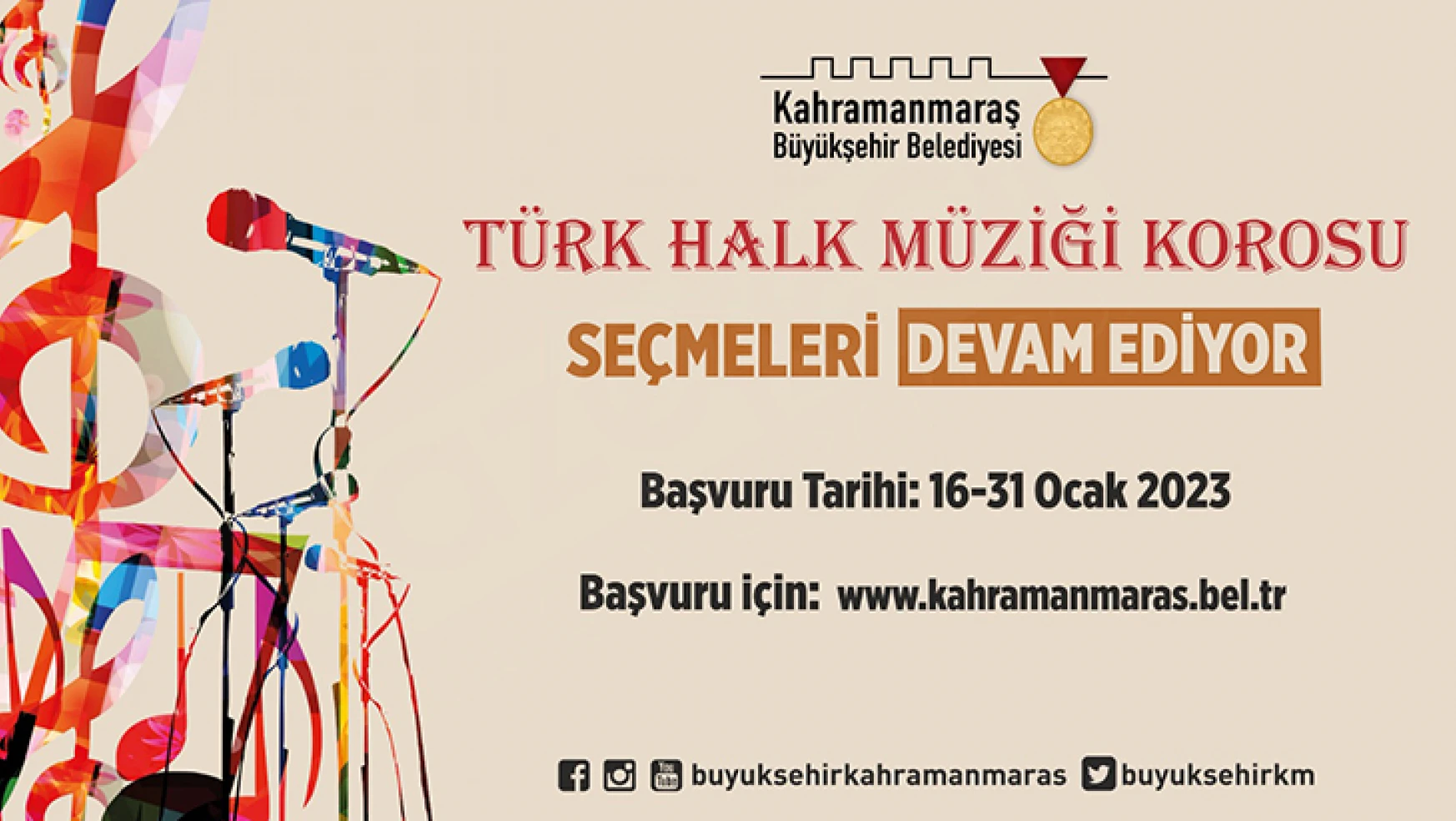 Türk Halk Müziği ve Çocuk Korosunda başvurular sürüyor!