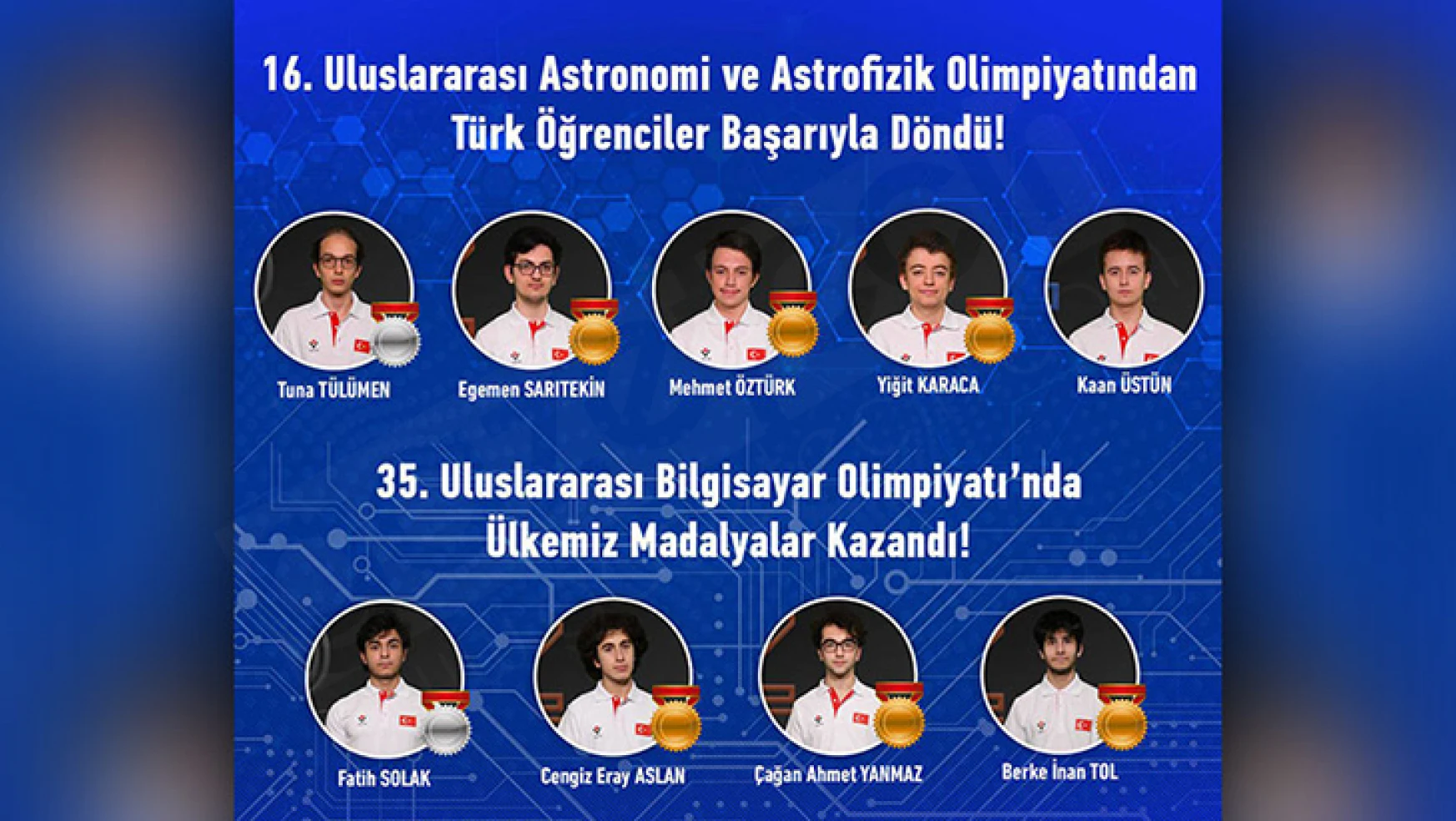 Türk öğrenciler olimpiyatlardan madalyalarla döndü