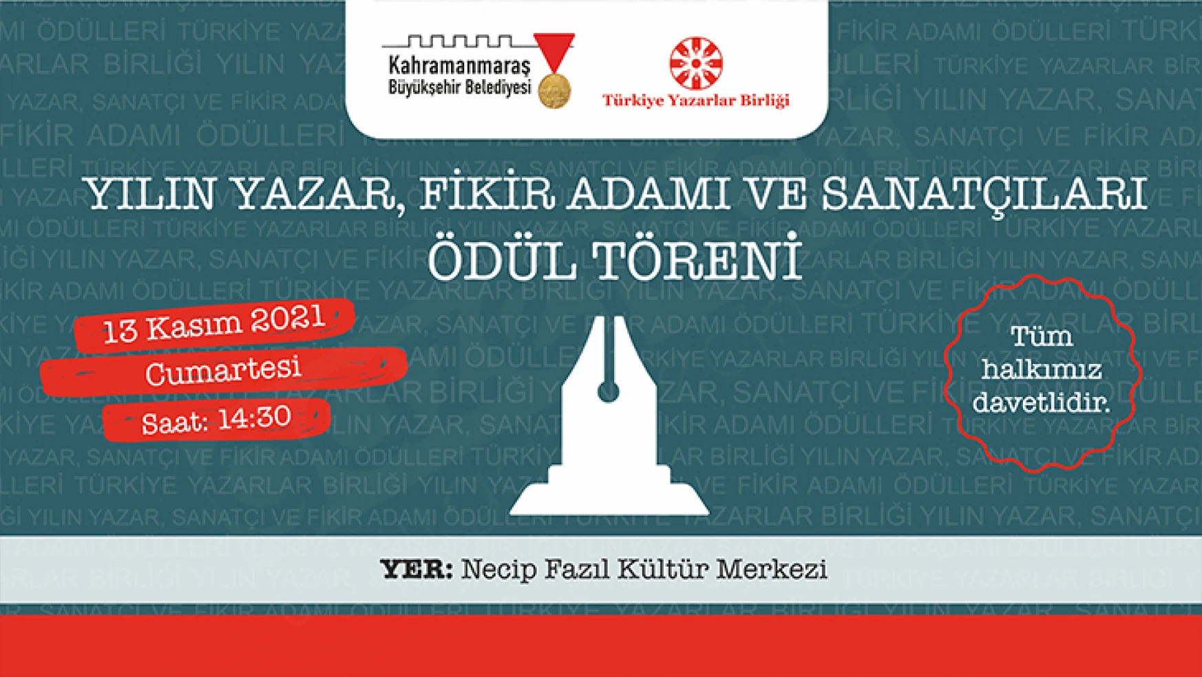 TYB ödül töreni Kahramanmaraş'ta düzenlenecek