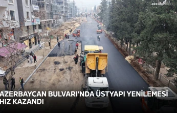 Azerbaycan Bulvarı'nda üstyapı yenilemesi hız kazandı