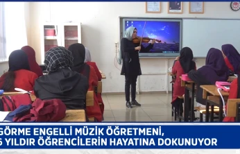 Görme engelli müzik öğretmeni, 6 yıldır öğrencilerin hayatına dokunuyor