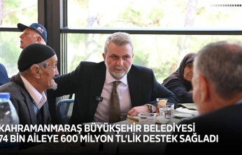 Kahramanmaraş Büyükşehir Belediyesi 74 bin aileye 600 Milyon TL'lik destek sağladı