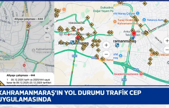 Kahramanmaraş'ın yol durumu trafik cep uygulamasında