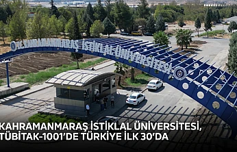 Kahramanmaraş İstiklal Üniversitesi, TÜBİTAK-1001'de Türkiye ilk 30'da
