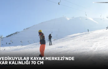 Yedikuyular Kayak Merkezi'nde kar kalınlığı 70 cm