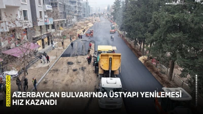 Azerbaycan Bulvarı'nda üstyapı yenilemesi hız kazandı