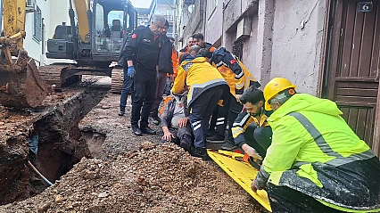 Kahramanmaraş'ta göçük faciası! 1 işçi yaralandı